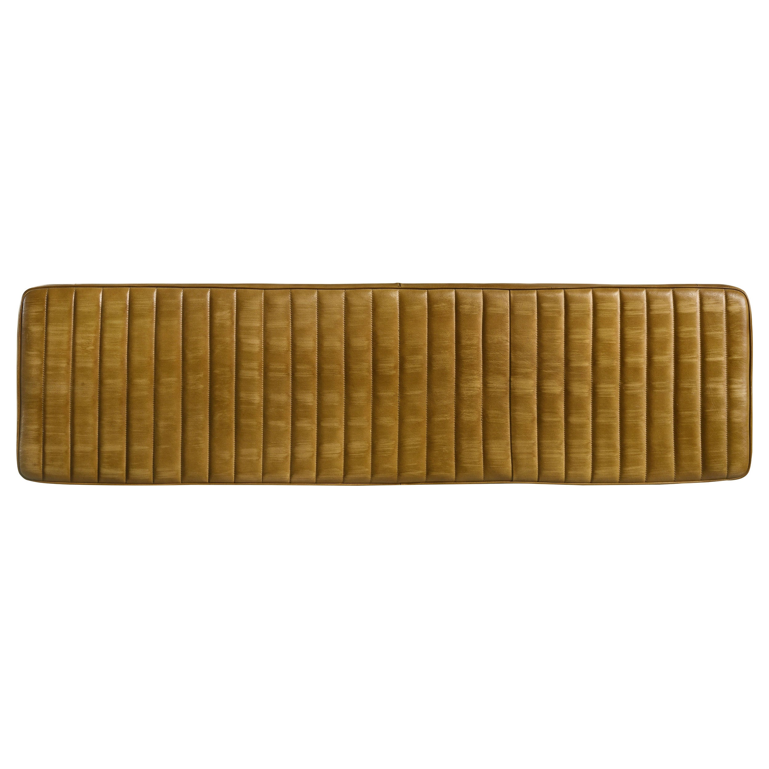 Camel and Black Tufted Cushion Side Bench with Metal Tapered Legs in Brown Upholstered Design - Grand Goldman Shop