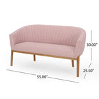 Mid Century Modern Loveseat with Channel Stitched Backrest - Grand Goldman Shop