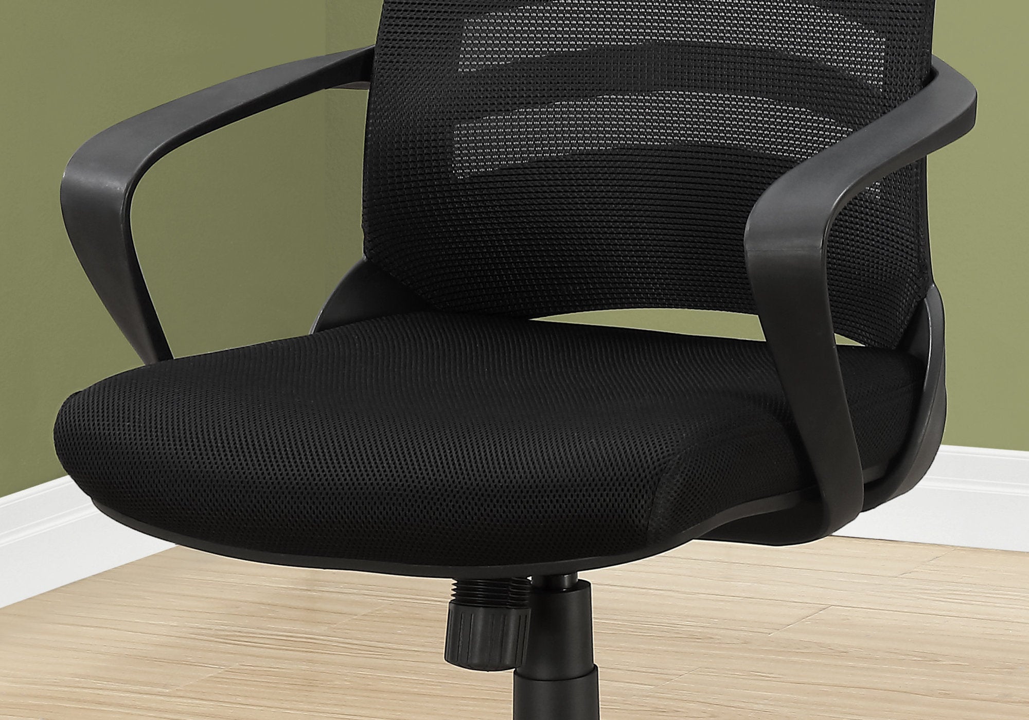 Office Chair, Adjustable Height, Swivel, Ergonomic, Armrests, Computer Desk, Work, Black Mesh, Black Metal, Contemporary, Mod