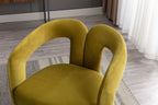 Contemporary Designed Velvet Fabric Upholstered Accent/Dining Chair /Barrel Side Chairs Kitchen Armchair for Living Room set of 2 (Olive Velvet) - Grand Goldman Shop
