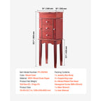 Jewelry Cabinet Armoire Standing Jewelry Storage Chest with 3 Drawers & Mirror - Grand Goldman Shop