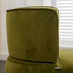 Swivel Barrel Chair, Round Armchairs with Wide Upholstered, Fluffy Velvet Fabric, Olive, 25.20'' x 25.59'' x 26.38'' - Grand Goldman Shop