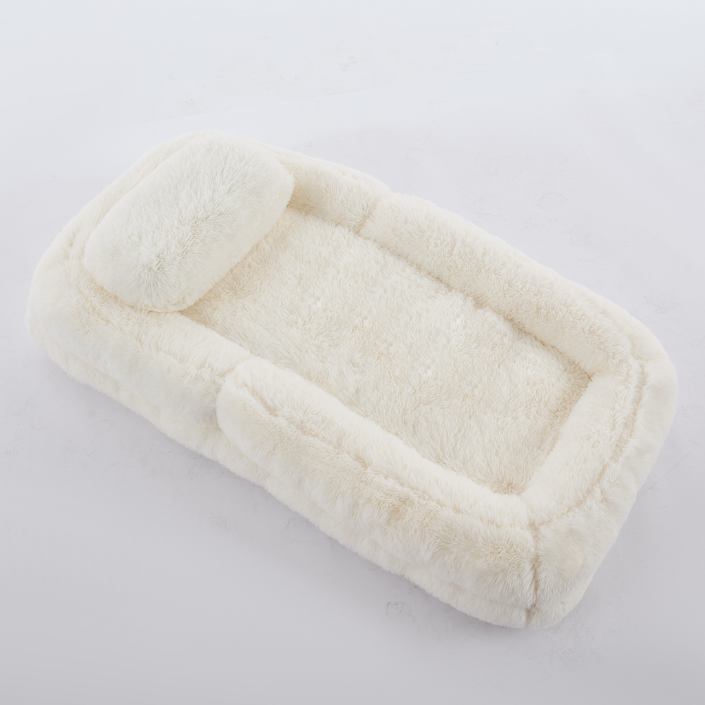 [NEW ARRIVED] [VIDEO PROVIDED] Human Dog Bed,Lazy Sofa,5-Position Adjustable Convertible,Floor Gaming Chair,bedroom, living room,Suitable for gaming, meditation,relaxation,Plush Fabric,Beige - Grand Goldman Shop