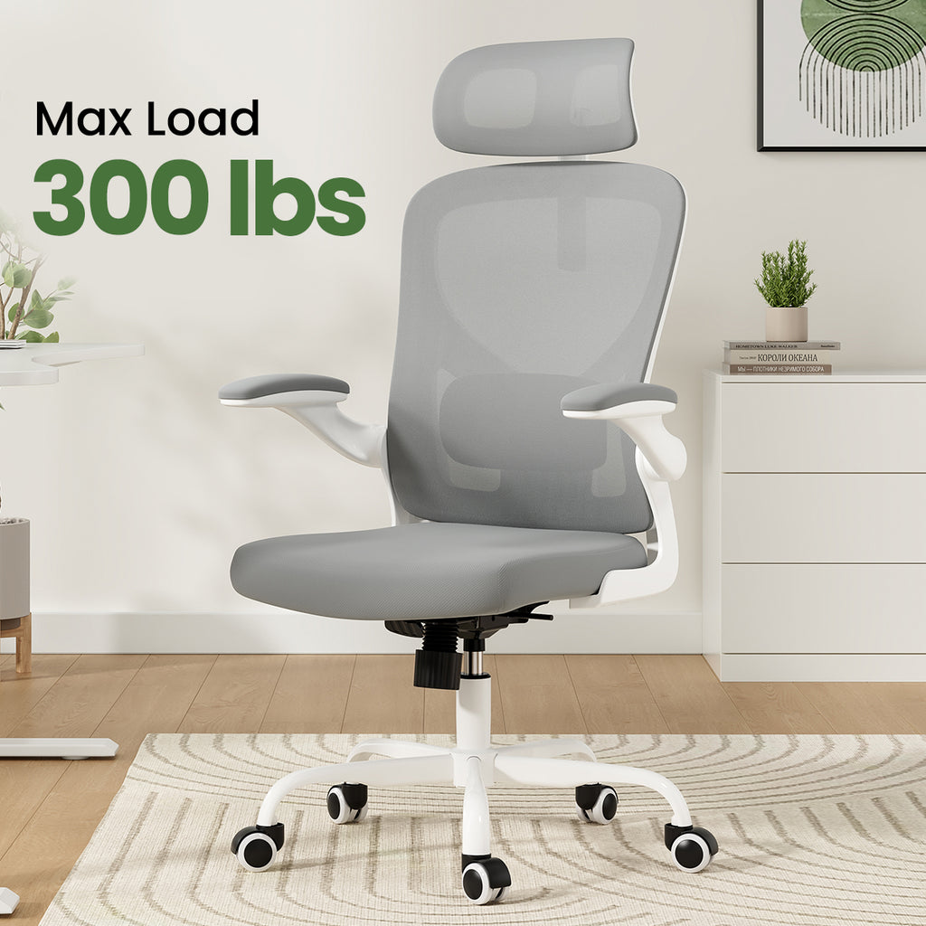 Ergonomic Office Chair, Home Office Desk Chair with Headrest, High Back Computer Chair with Armrests and Adjustable Lumbar Su
