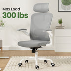 Ergonomic Office Chair, Home Office Desk Chair with Headrest, High Back Computer Chair with Armrests and Adjustable Lumbar Su