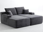 69'Cloud Sectional Couch, L-Shape Chaise with R-Shape Chaise with Deep Seat and Comfortable 2 Seater Couch for Modern Living Room,(Plush Fabric),Grey - Grand Goldman Shop