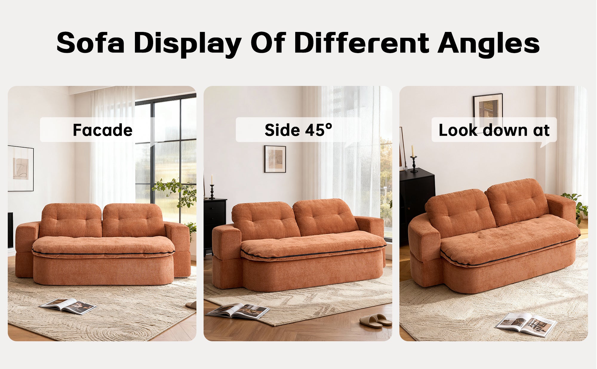 Modern Floor Sofa with 2 Pillows,Convertible Corduroy Fabric Foam-Filled Sleeper Sofa Bed, no assembly required,Convertible Sofa Cushion Unfolds into Quilt,Folding Mattress for Living Room,Playroom - Grand Goldman Shop