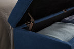 59' Bed Bench with Storage  Blue Fabric - Grand Goldman Shop