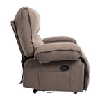 Oversized Velvet Recliner Chair Sofa with Manual Push-Back Functionality in Brown - Grand Goldman Shop