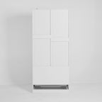 2 Door Wood Wardrobe for Bedroom with Hanging Clothing Rod inside the Cabinet and 2 Drawers for Storage Organization, Built-in induction light Multifunctional Closet with Mirror, White - Grand Goldman Shop