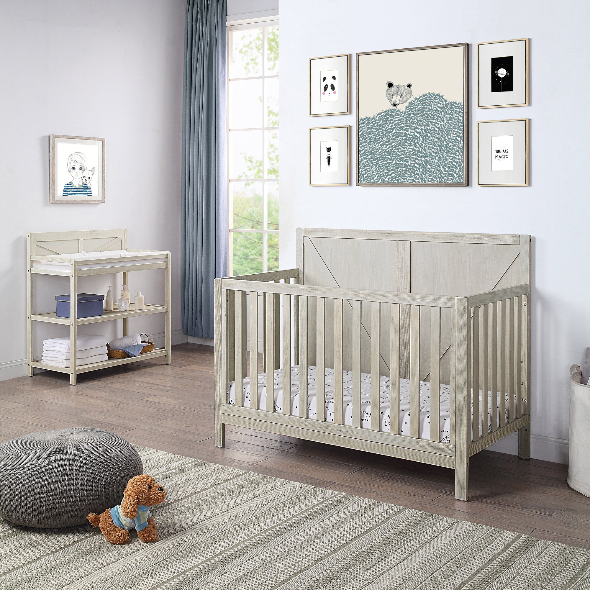 Barnside 4-in-1 Convertible Crib Washed Gray - Grand Goldman