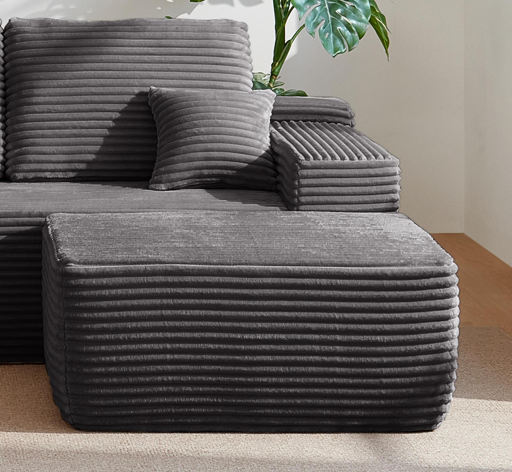 373-001/ottoman//grey/plush - Grand Goldman Shop
