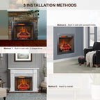 28 inch Infrared Electric Fireplace with Removable Trim kit Insert, Touch Panel Home Decor Heater, Smokeless Firebox With Fire Crackling Sound - Grand Goldman Shop