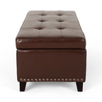 Ottoman with Storage, 51 Inch Large Ottomans Storage Bench, Upholstered End of Bed Bench with Hinged Lid, Long Foot Rest Stool for Living Room Bedroom - Grand Goldman Shop