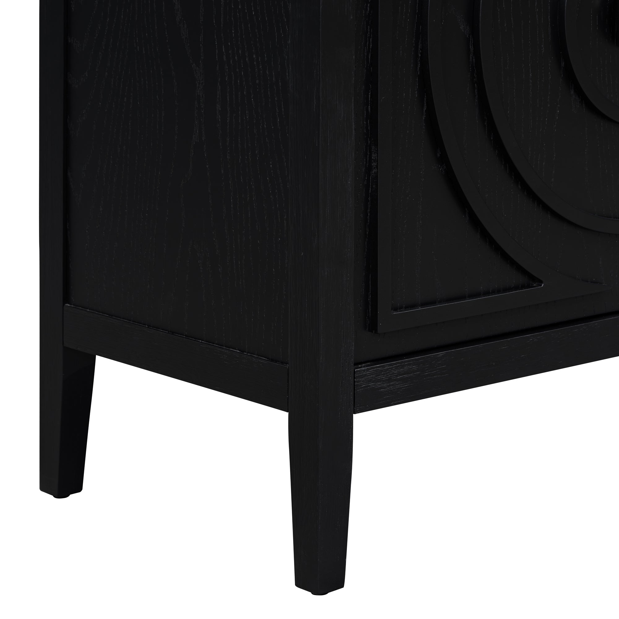 TREXM Retro Sideboard door with Circular Groove Design Round Metal Door Handle for Entrance, Dinning Room, Living Room (Black) - Grand Goldman Shop