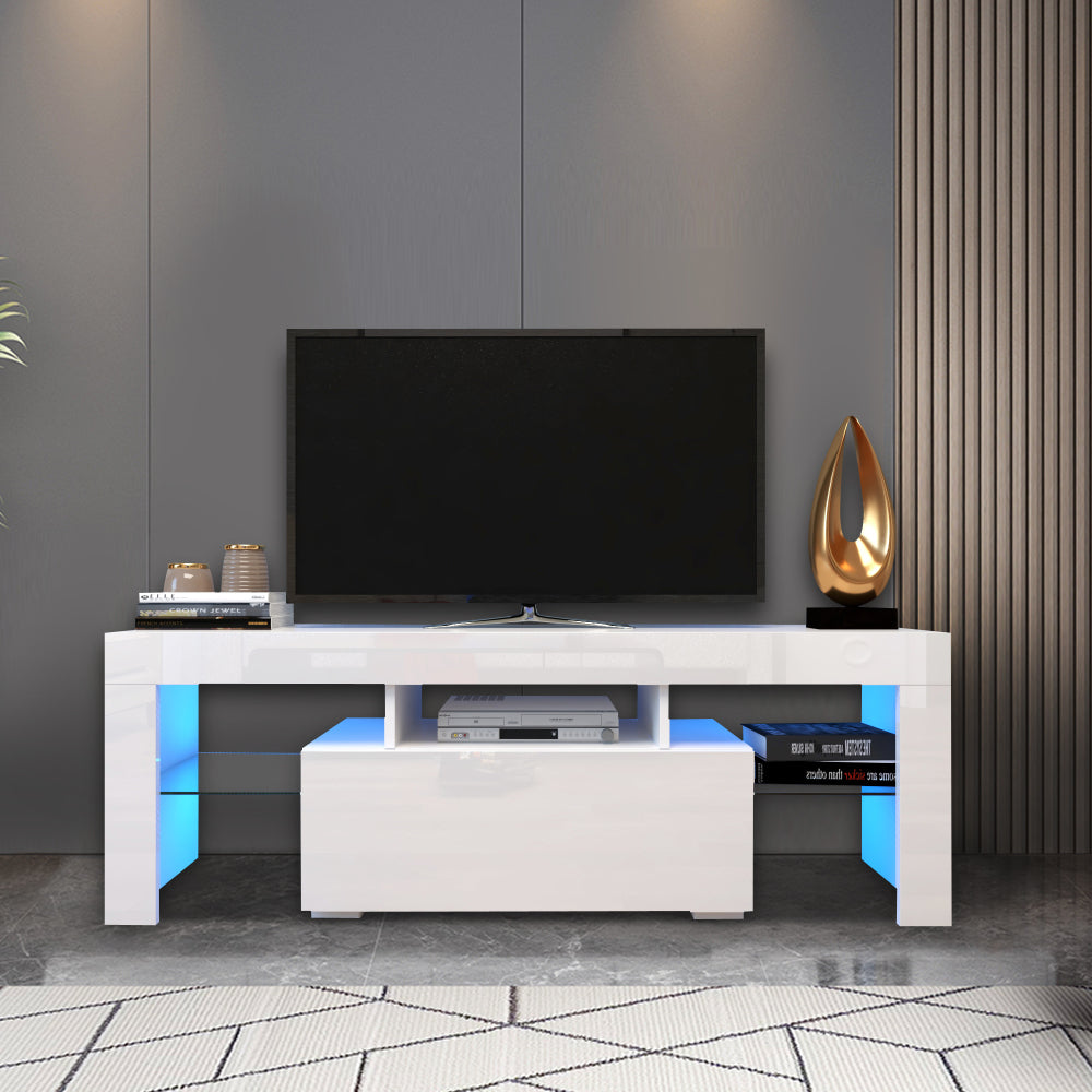 Entertainment TV Stand, Large TV Stand TV Base Stand with LED Light TV Cabinet. - Grand Goldman Shop