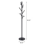 Black Tree Branch Style Coat Rack with 18 Hooks - Steel, 69.25in H - Grand Goldman Shop
