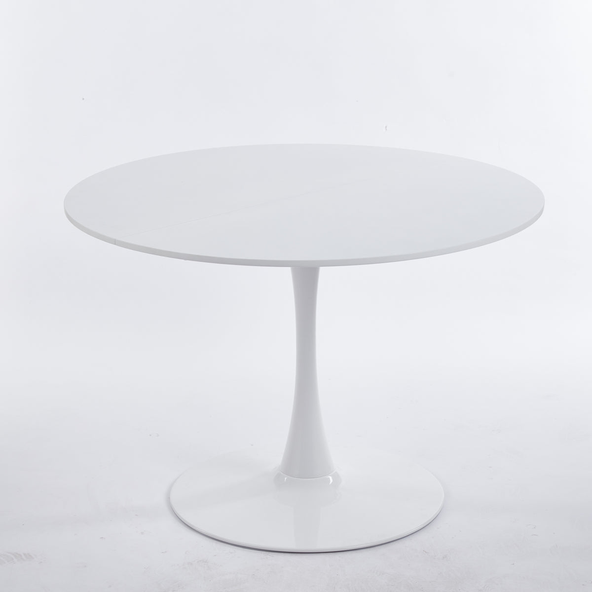 Mid-Century White Tulip Table with Round MDF Top and Metal Pedestal for 4-6 People, Coffee Table, Dining Table - Grand Goldman Shop
