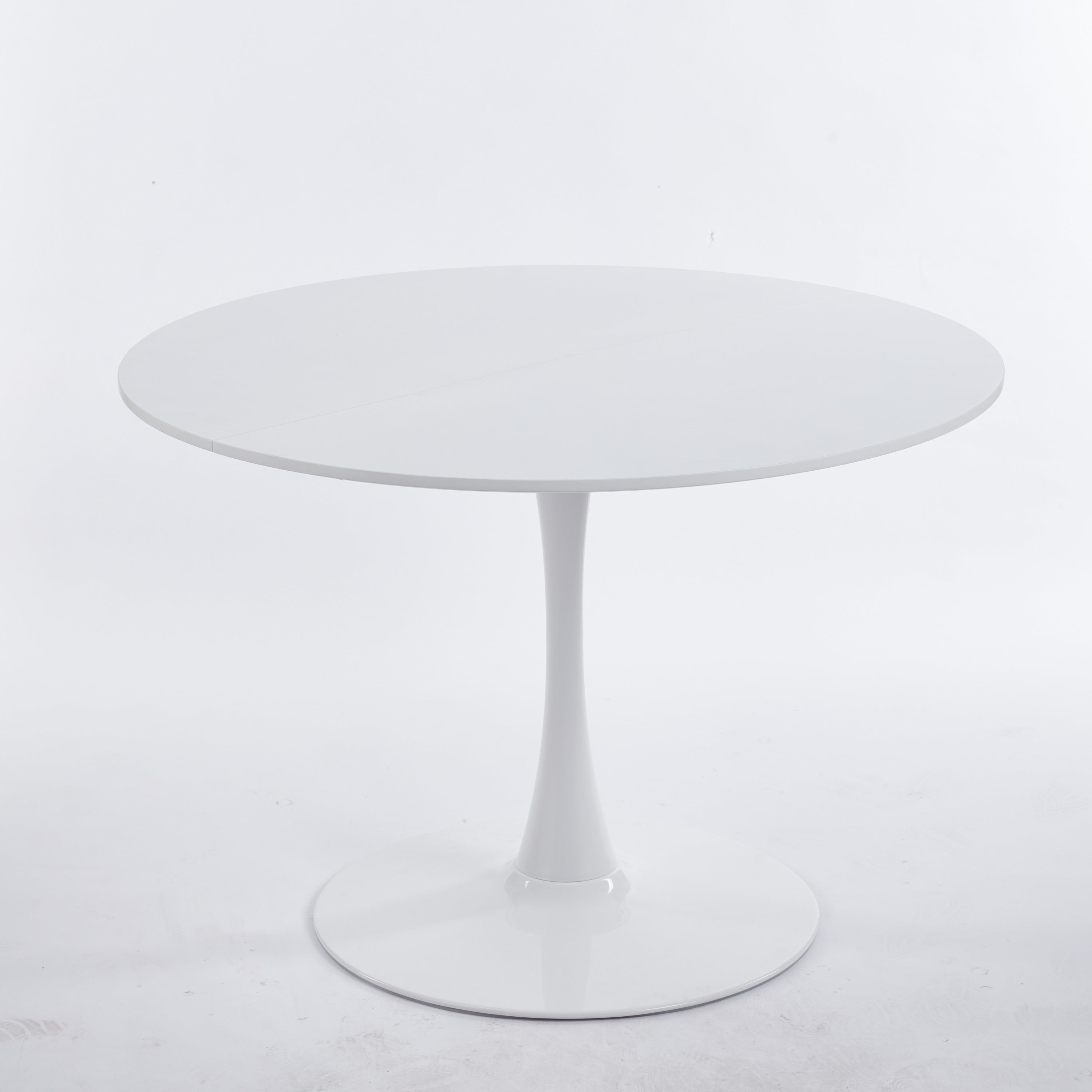 Mid-Century White Tulip Table with Round MDF Top and Metal Pedestal for 4-6 People, Coffee Table, Dining Table - Grand Goldman Shop