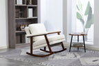 Mid Century Modern Accent Chair ,rocking chair with Wood Frame, Upholstered Living Room Chairs , Reading Armchair for Bedroom Sunroom - Grand Goldman Shop