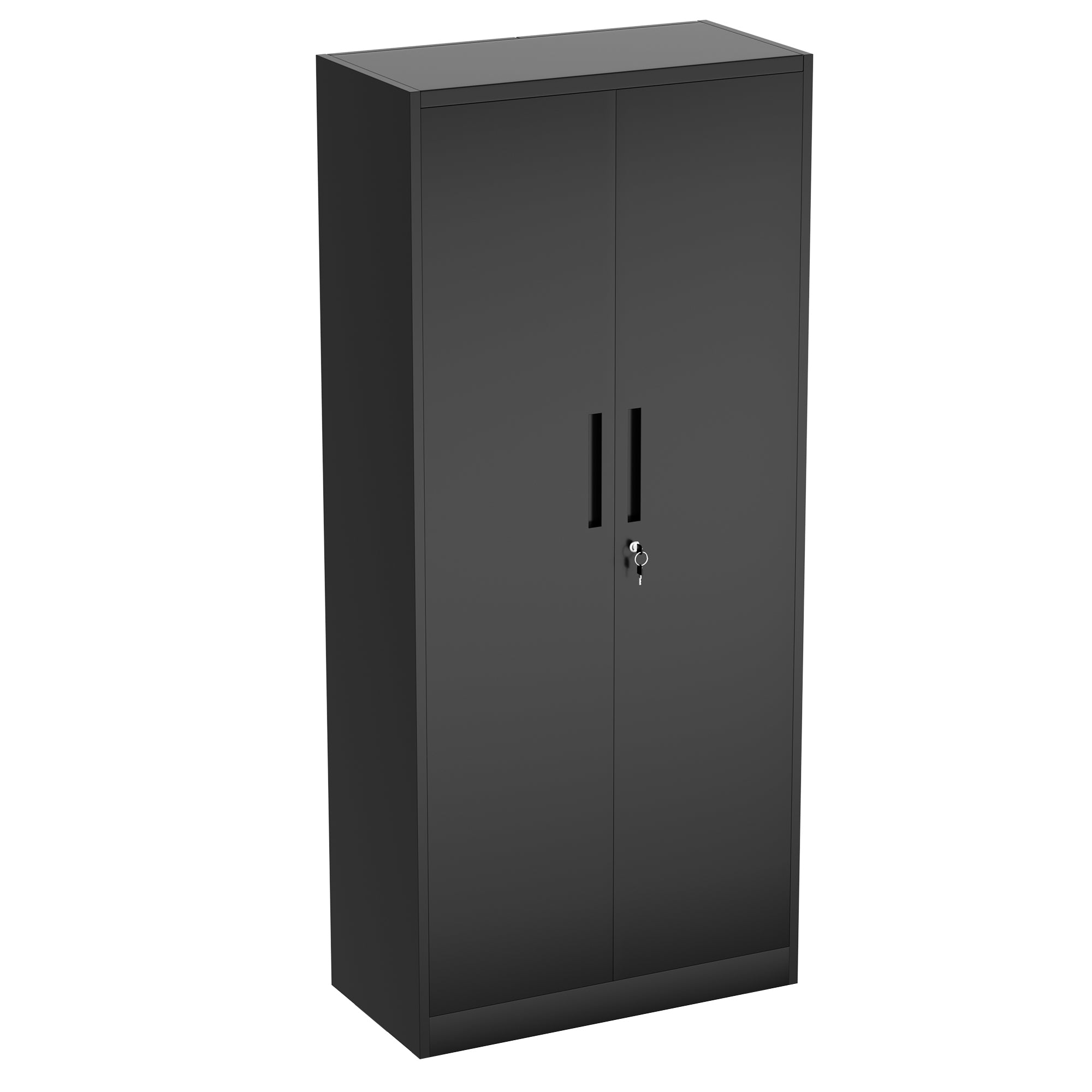 71'H Metal Garage Storage Cabinet, Black Tool Steel Locking Cabinet with Doors and 4 Shelves, Tall Cabinets for Garage Storag