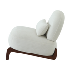 Cute Accent Chair with Solid Wood Legs, Living Room Chair with Soft Fabric Cushion, Cozy Bedroom Chair, Comfy Armless Reading Chair for Apartment, Waiting Room, Balcony (White) - Grand Goldman Shop