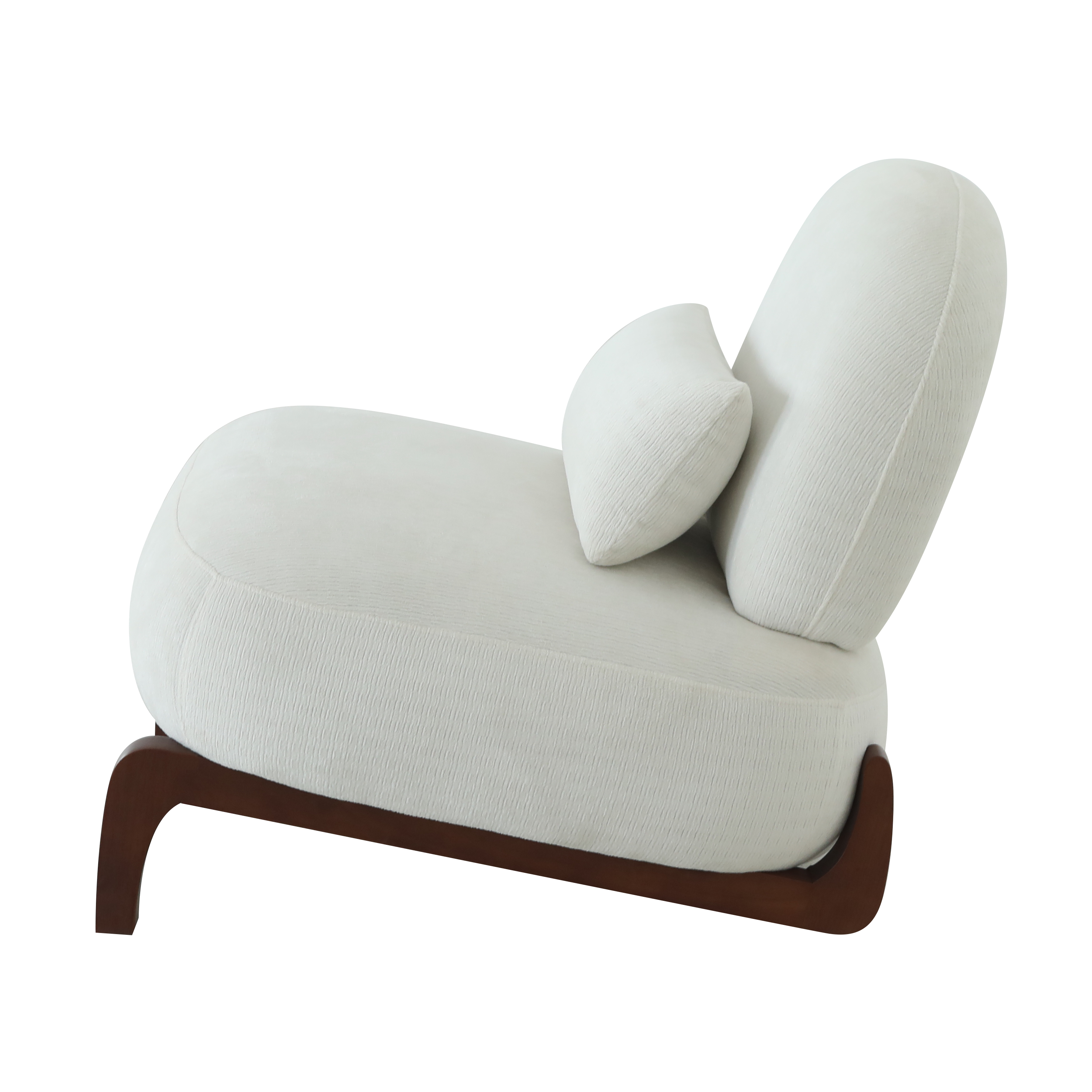 Cute Accent Chair with Solid Wood Legs, Living Room Chair with Soft Fabric Cushion, Cozy Bedroom Chair, Comfy Armless Reading Chair for Apartment, Waiting Room, Balcony (White) - Grand Goldman Shop