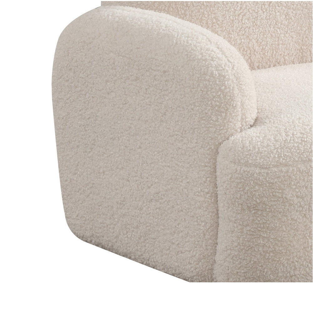 Sherpa Upholstered Bear-Shaped Kids Armchair, Beige - Grand Goldman