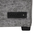 Modern Sectional Sofa Pull-out Sleeper with Storage Ottoman, USB Charging, Grey Tweed Chenille, 112.2' - Grand Goldman Shop