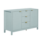 U_STYLE Sideboard with Wave Design - 3 Adjustable Shelves, 3 Drawers & Soft-Close Doors, Storage Console Table with Metal Handles, Suitable for Study, Hallway and Living Room, 3 Colors - Grand Goldman Shop