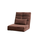 Modern Triple Fold-Down Brown Metal Frame Sofa Bed with 5 Reclining Positions and Pillow – Adjustable Upholstered Floor Couch for Gaming or Guest Room - Grand Goldman Shop