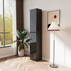 Freestanding  Cabinet with Inadjustable Shelves and two Doors for Kitchen, Dining Room,black - Grand Goldman Shop
