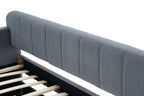 Twin Upholstered Daybed Frame with Trundle, Twin Size Sofa Bed for Bedroom Living Room Guest Room, Wood Slat Support,Grey - Grand Goldman Shop