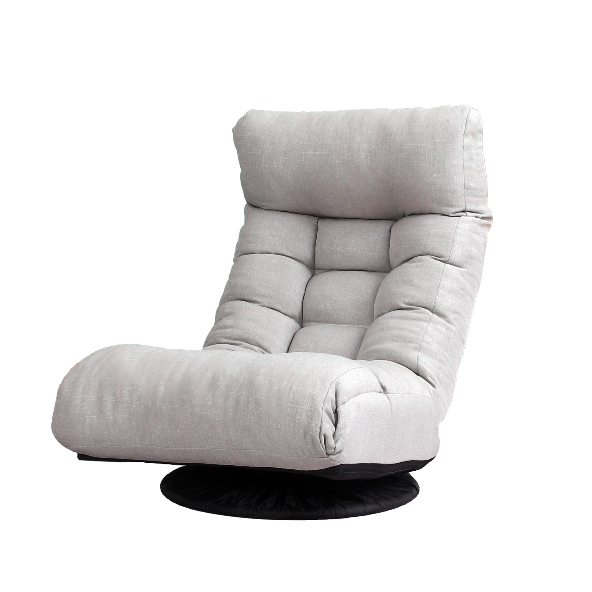 Japanese-Style  Gray with Metal Frame Adjustable Reclining Floor Chair – Tatami Lazy Sofa for Balcony or Bedroom - Grand Goldman Shop