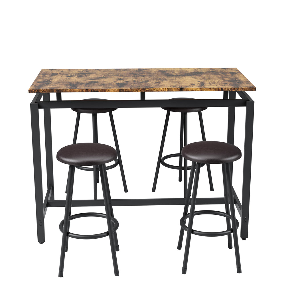 5-Piece Kitchen Counter Height Table Set, Bar Table with 4 Stools - Grand Goldman Shop