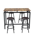 5-Piece Kitchen Counter Height Table Set, Bar Table with 4 Stools - Grand Goldman Shop