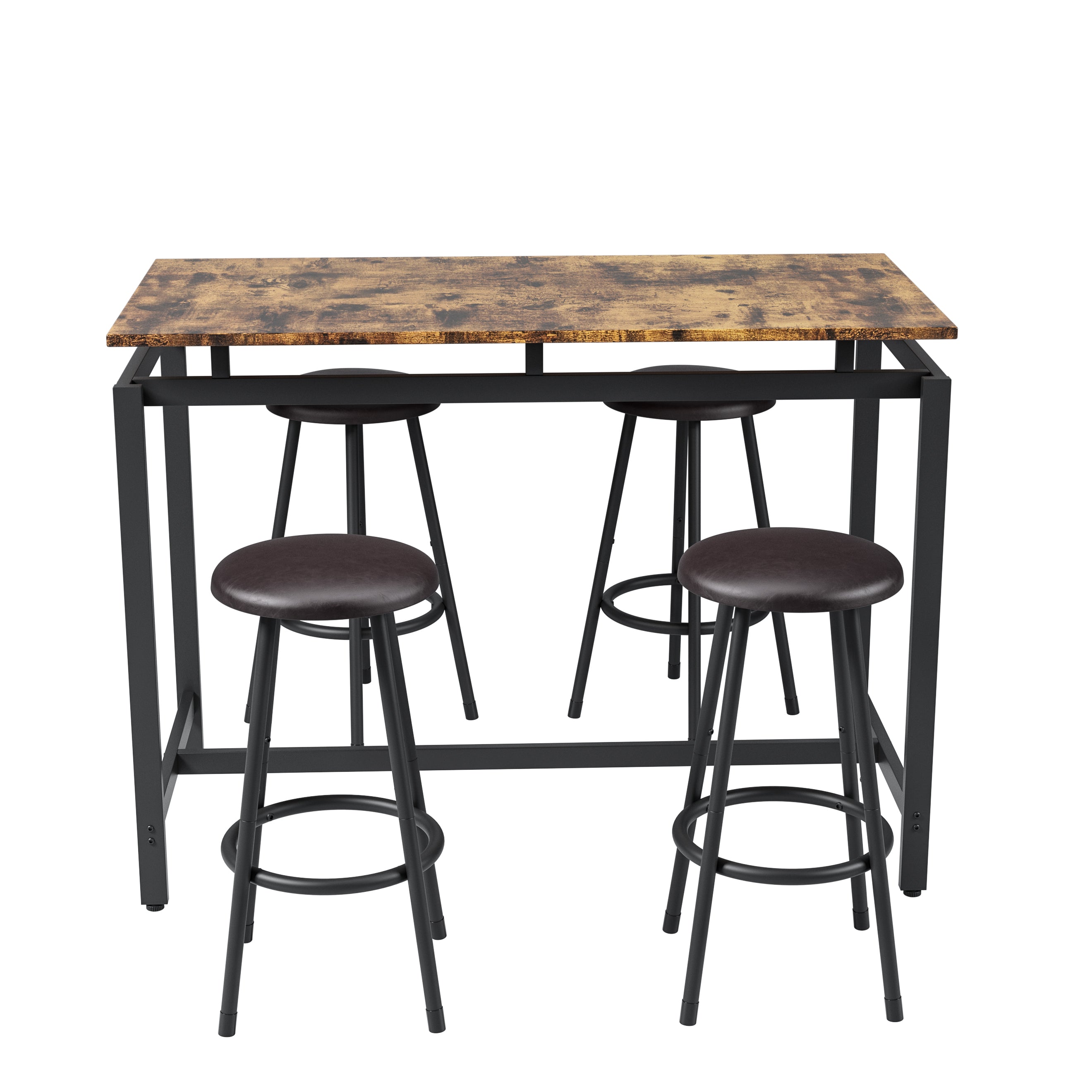 5-Piece Kitchen Counter Height Table Set, Bar Table with 4 Stools - Grand Goldman Shop