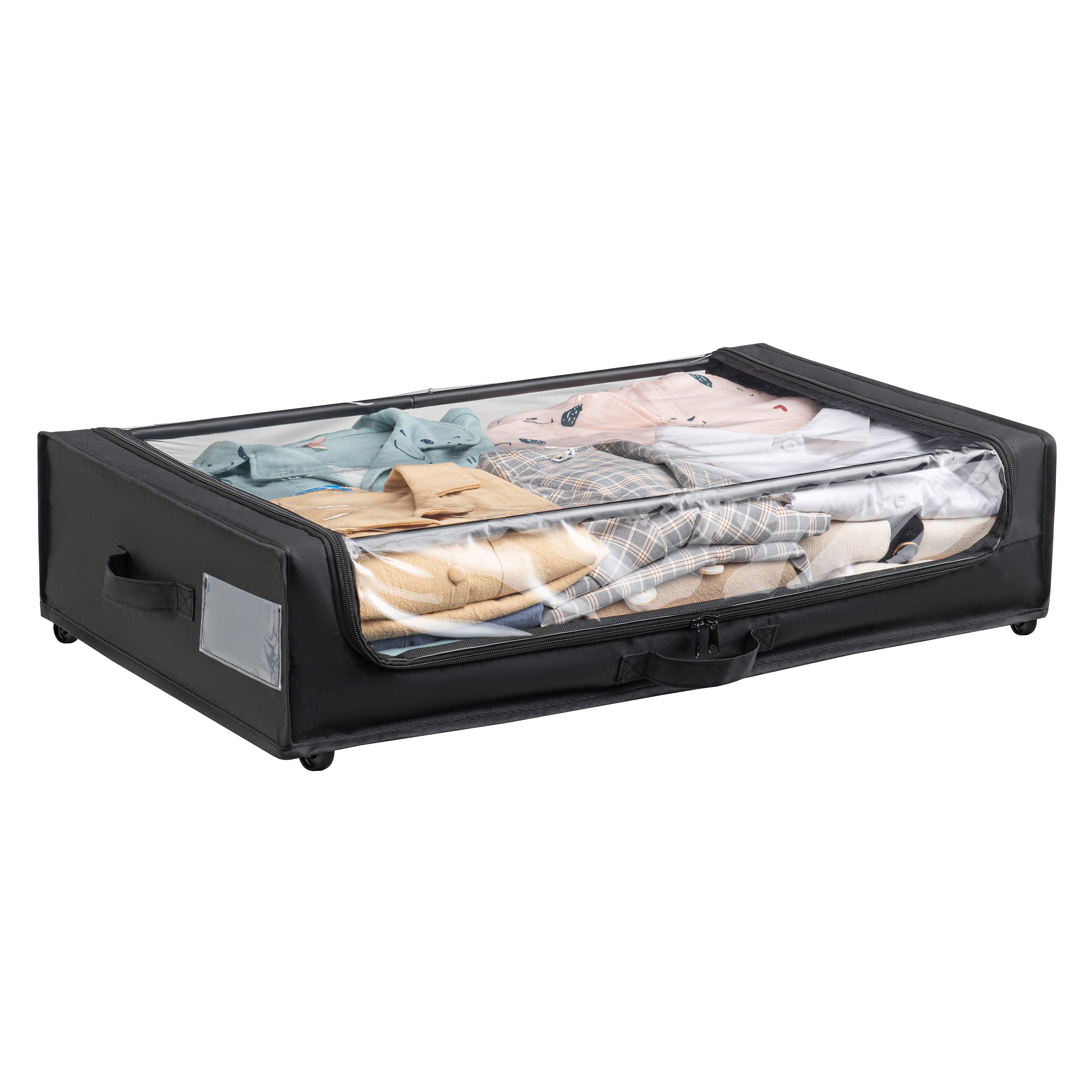 Set of 2 Under-Bed Rolling Storage Container with Transparent Cover, Versatile Space-Saving Design, and Smooth-Glide Multi-Directional Wheels – Ideal for Organizing Clothes, Shoes, and More - Grand Goldman Shop