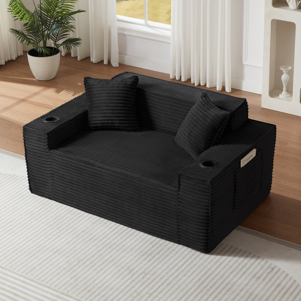 2Seater Sofa Boneless Couches,No Assembly Needed, Modern Sofa for Compact Living Rooms, Apartments, and Offices - Grand Goldman Shop