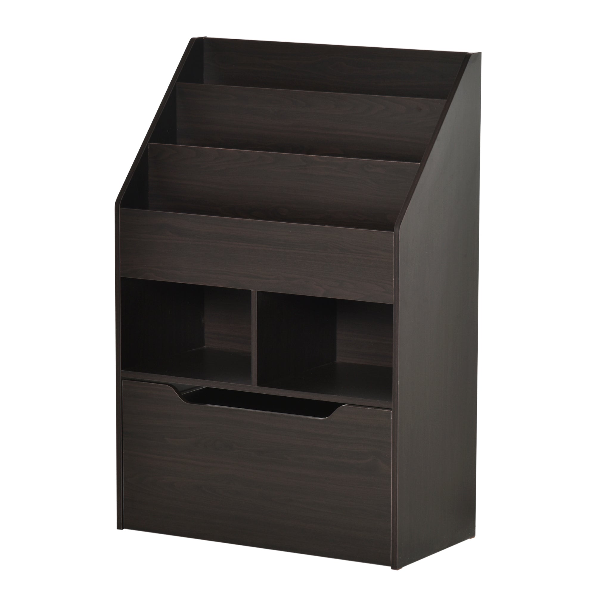 HOMCOM Kids Bookcase Multi-Shelf Rack Organizer with Storage Drawer for Books, Playroom, Brown | Premium Home Decor - Grand G