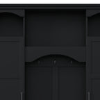 ON-TREND Modern All-in-One Hall Tree with Adjustable Shelves, Classic Arched Farmhouse Storage Bench with Dual Side Cabinets, Elegant Entryway Organizer with 7 Hooks for Mudroom, Hallway, Black - Grand Goldman Shop