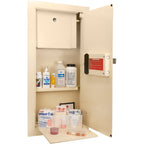 Biometric Wall Safe with 120-Fingerprint Module, Beige Steel, 0.82 Cubic Ft - Grand Goldman