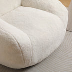 Giant Bean Bag Chair for Adults, Spacious Memory Foam Bean Bag Sofa with Armrests in Off White Teddy Fabric, Comfy Seating for Living Room or Bedroom - Grand Goldman Shop