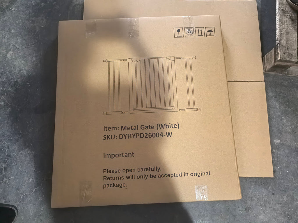 29.5-45.3' Wide Baby Gate with wall protector for Stairs, Dog Gate Indoor for Doorways, No Drilling Pressure Mounted Pet Gate