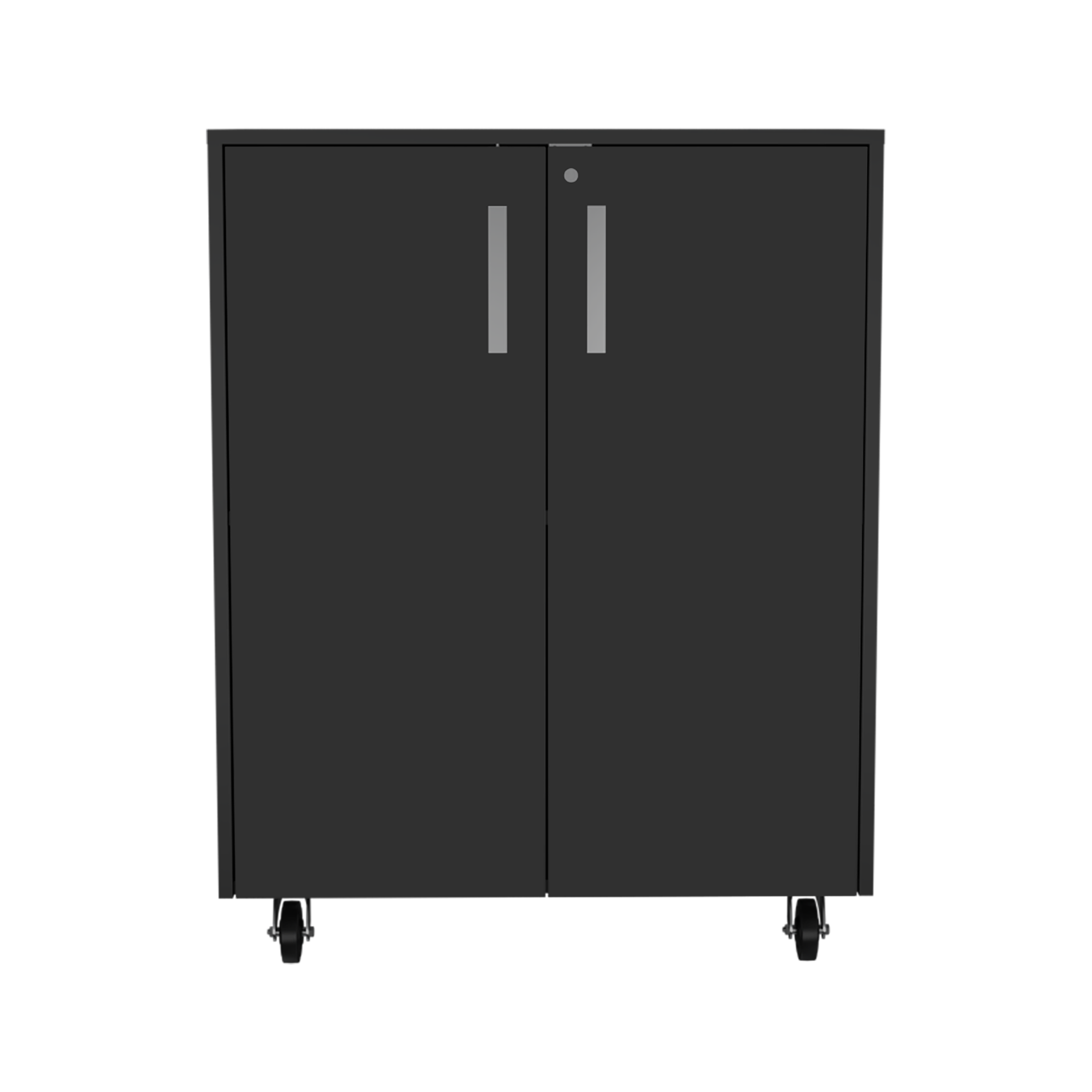 Storage Cabinet Lions, Double Door and Casters, Black Wengue Finish - Grand Goldman