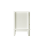 Modern  Nightstand with 2 Drawers, Bedroom Bedside Table with Gold Handles, Sturdy Wood Accent Table for Small Spaces, Living Room, Kids Room & Guest Room-Off White - Grand Goldman Shop