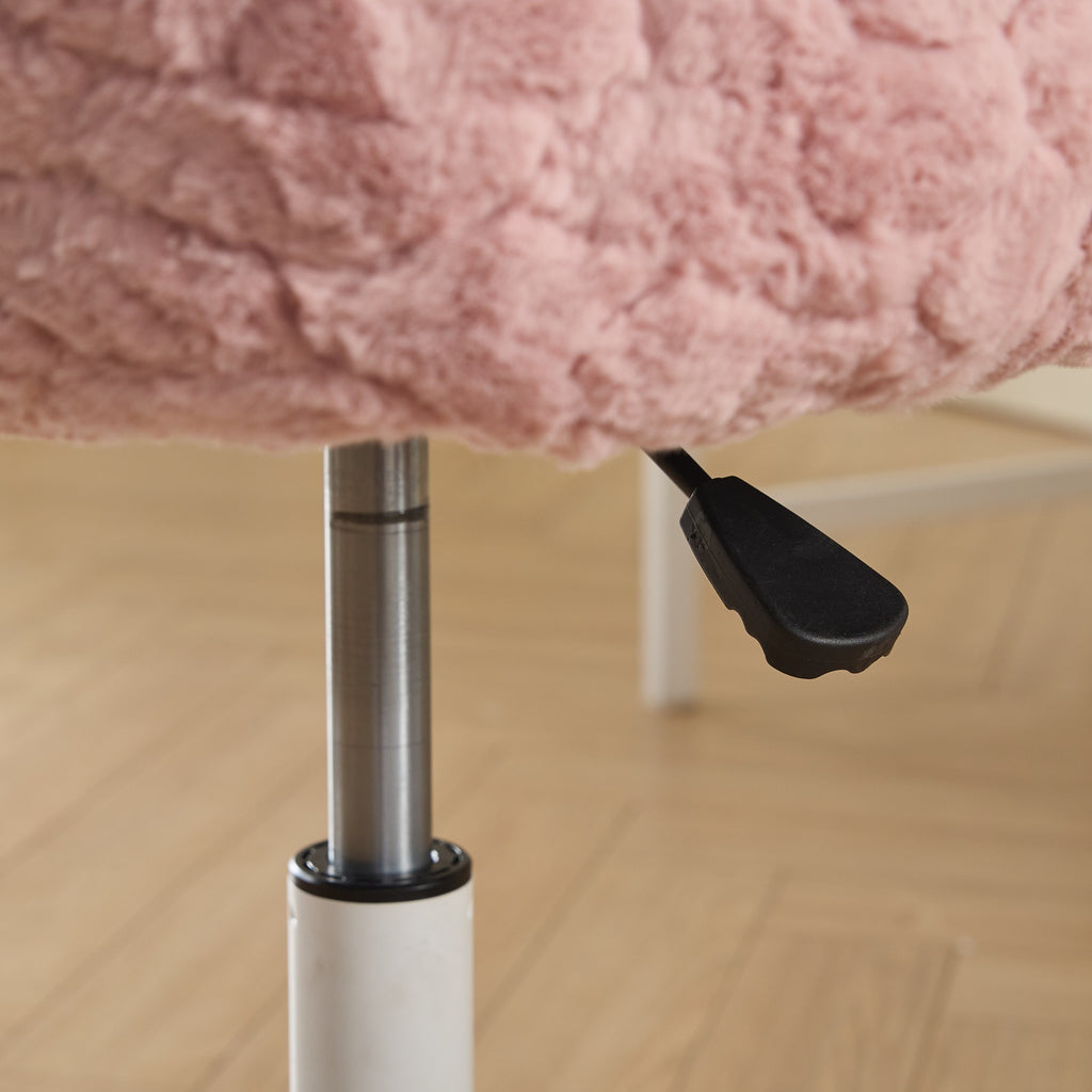 A&A Furniture Office Chair,Artificial rabbit hair Home Office Chair with Metal Base,Adjustable Desk Chair Swivel Office Chair