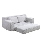 Corduroy Cloud Double Sofa, 2-in-1 Convertible Sofa Bed, Comfortable Boneless Double Sofa, Suitable for Living Room, Apartment, Small Space Grey - Grand Goldman Shop