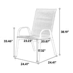 8 Piece Patio Chairs, Outdoor Camping Chairs with Breathable Textilene Fabric, Set of 2 Garden Chairs with Armrest High Backr