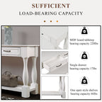 63inch Long Wood Console Table with 3 Drawers and 1 Bottom Shelf for Entryway Hallway Easy Assembly Extra-thick Sofa Table (Antique White) - Grand Goldman Shop